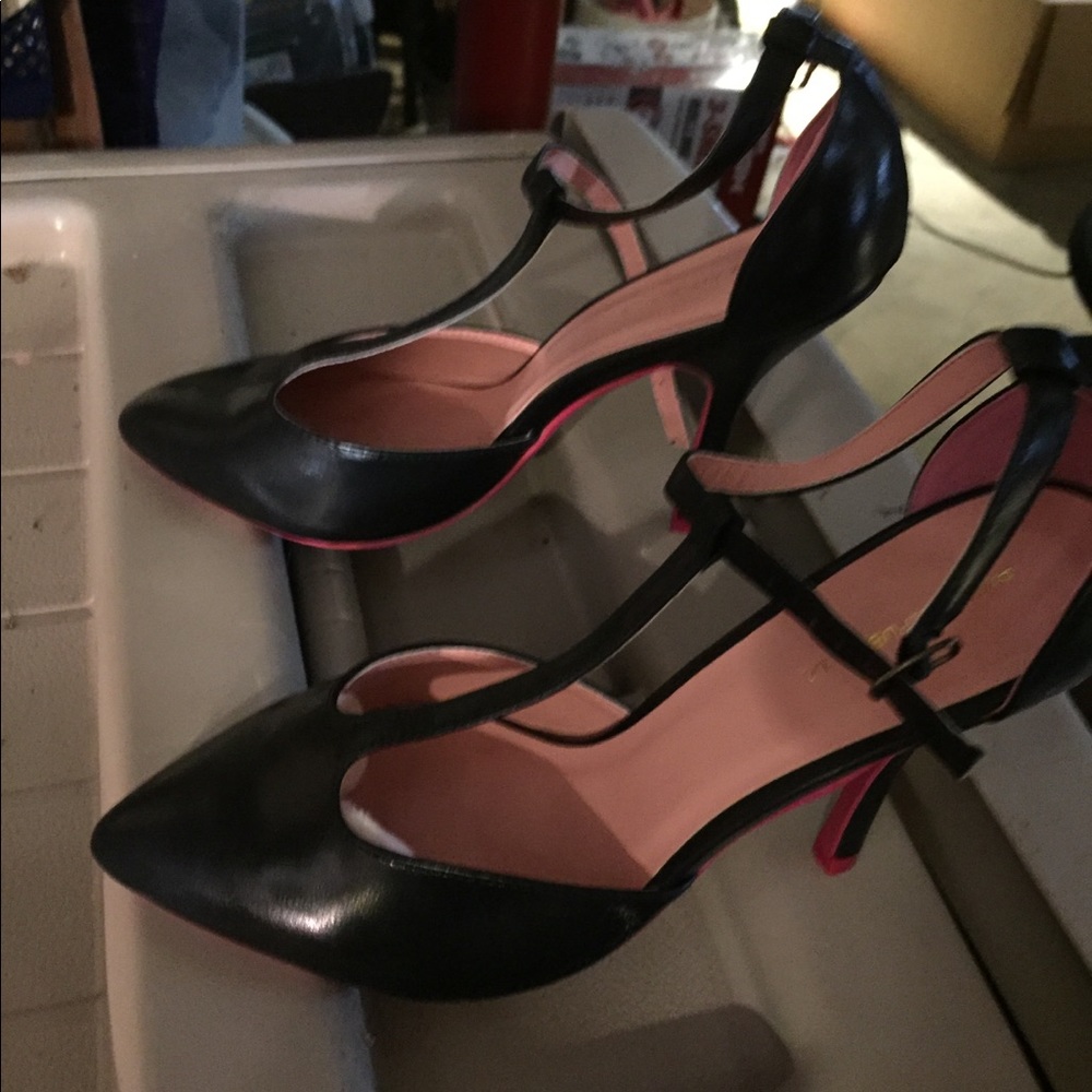 T Strap Pumps Heels. 4 inch
